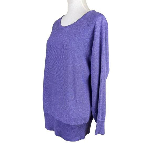 Draper’s & Damon's Purple Knit Metallic Sparkle 2 Piece Sweater Skirt Set - Picture 3 of 13